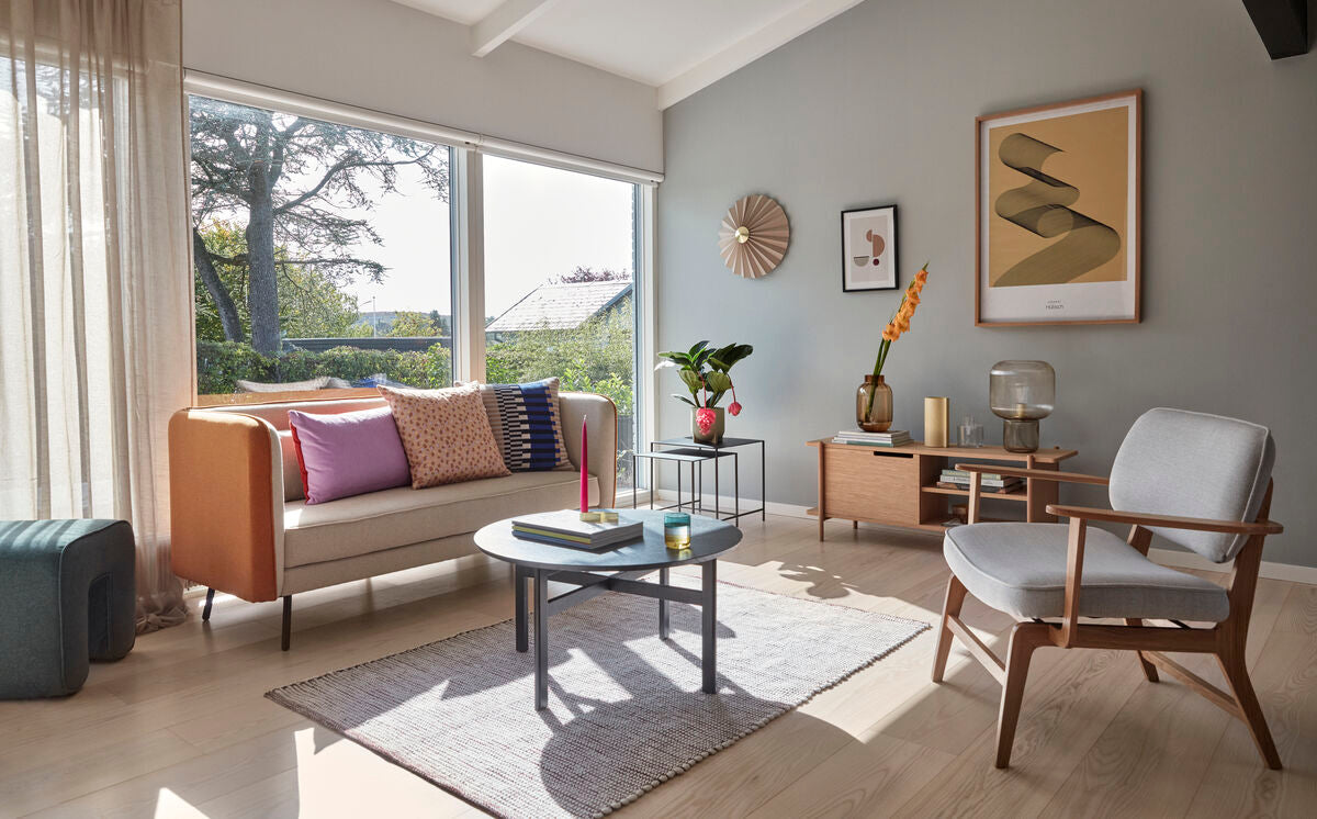 Hübsch - Haze Loungestuhl Grau/Naturfarben