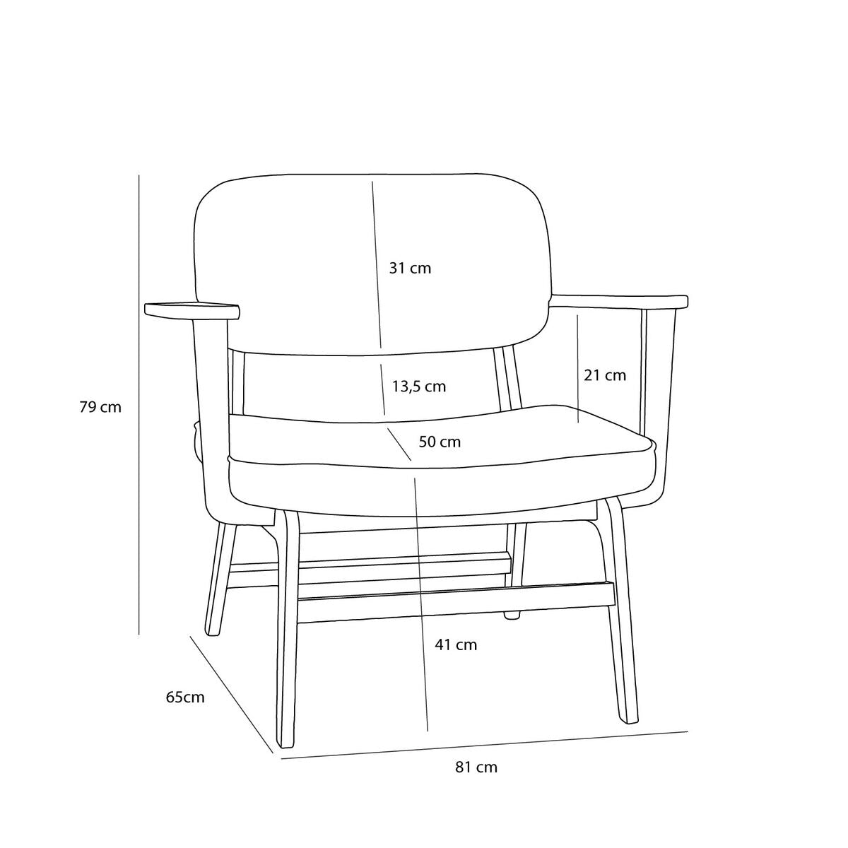 Hübsch - Haze Loungestuhl Grau/Naturfarben