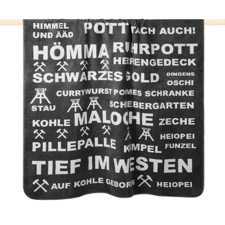 Pad Decke TYPO Ruhrpott 150 x 200 cm grau