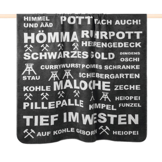 Pad Decke TYPO Ruhrpott 150 x 200 cm grau