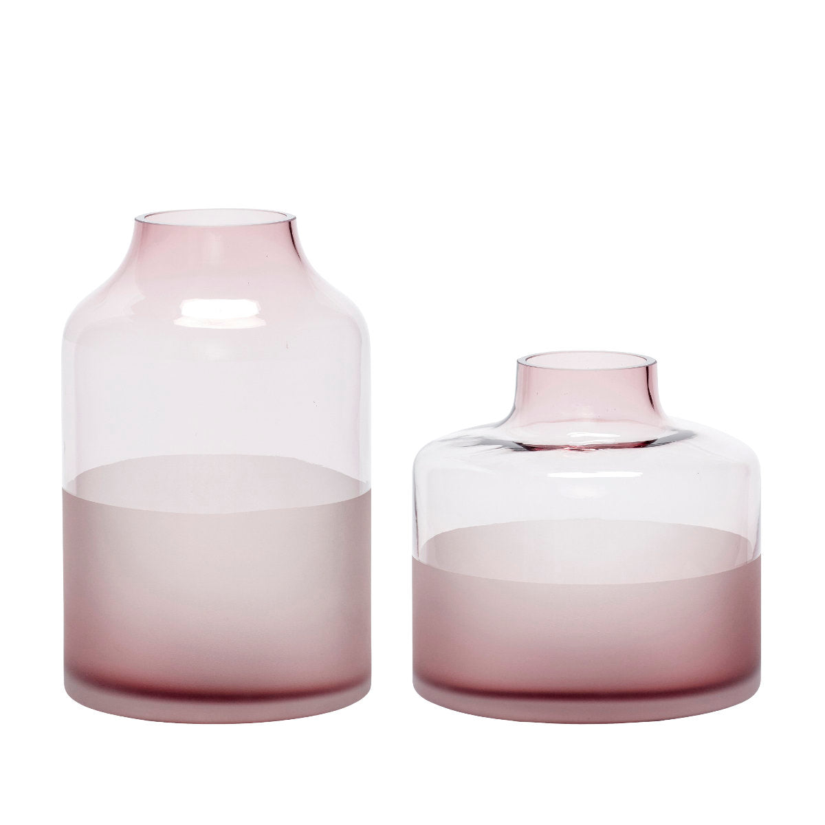 Hübsch Vase, rosa, 2er Set