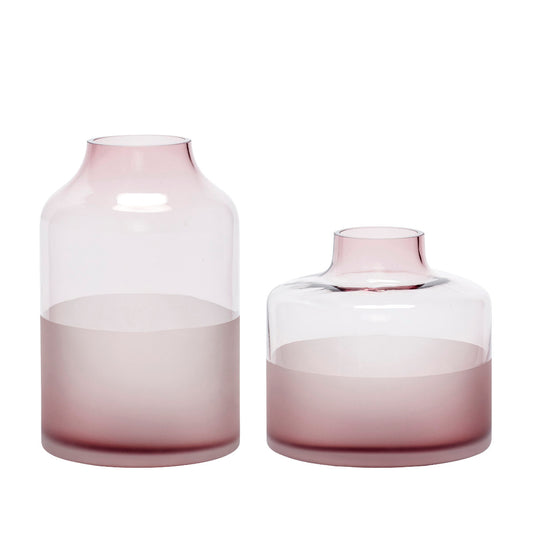 Hübsch Vase, rosa, 2er Set