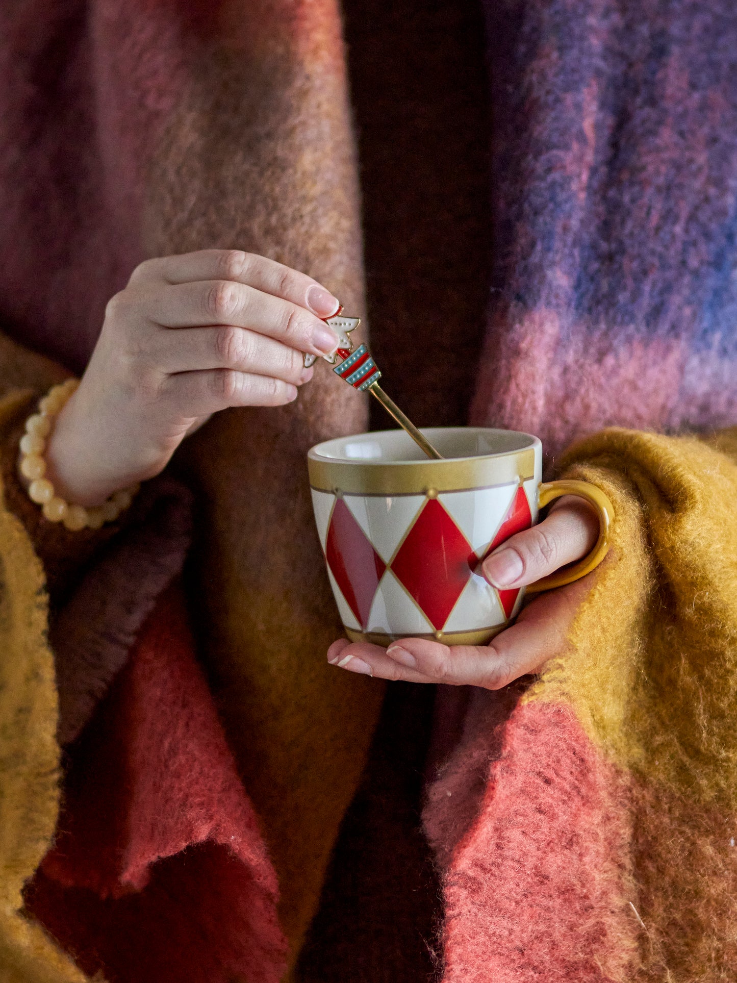 Bloomingville Jolly Becher, Rot, Steingut