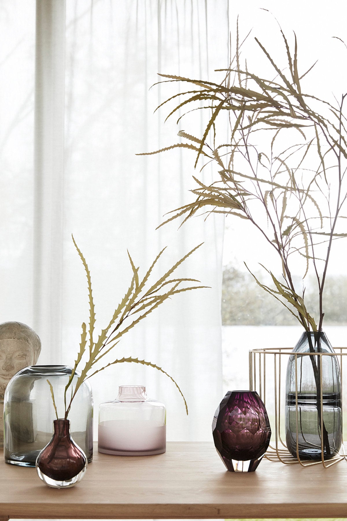 Hübsch Vase, rosa, 2er Set